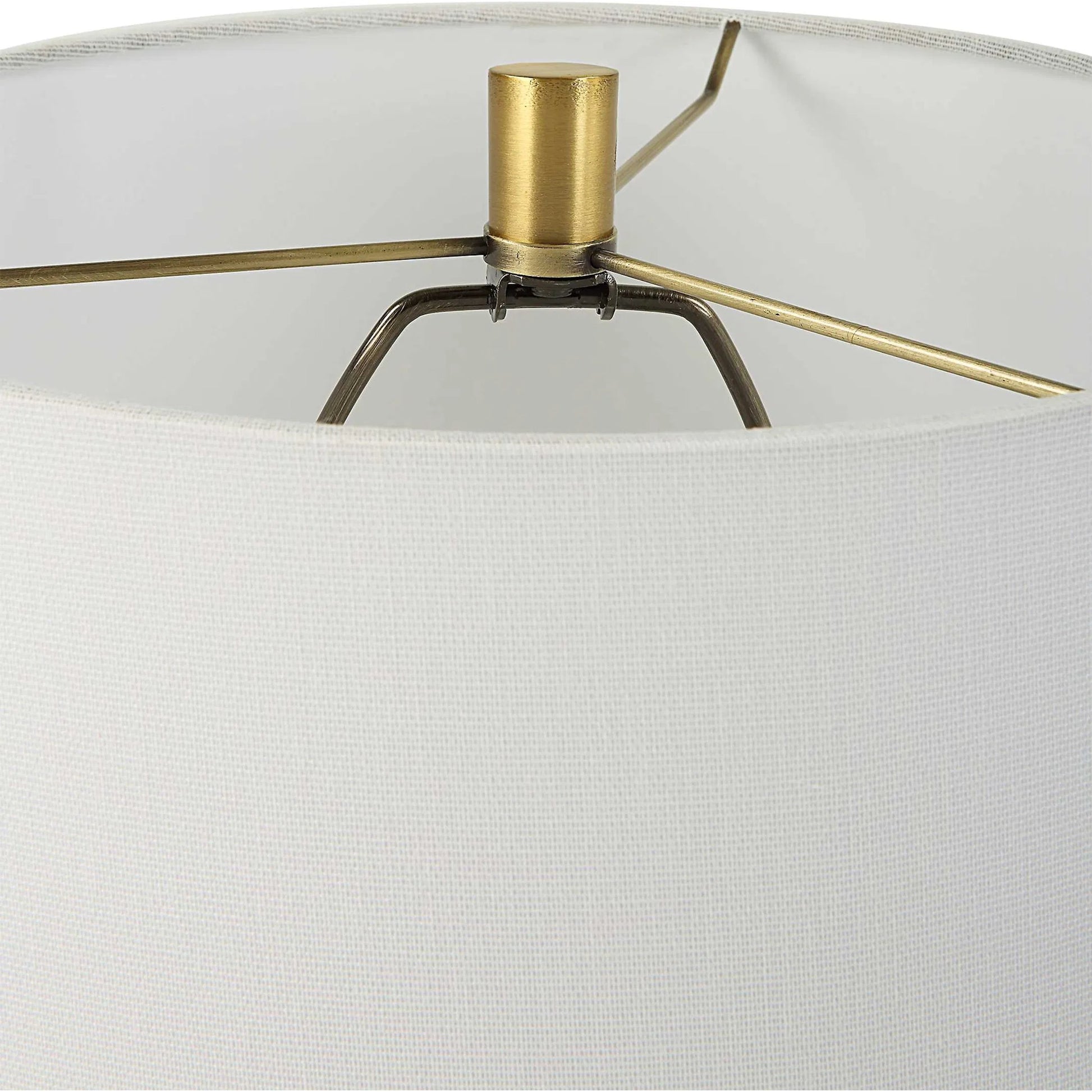 Kendari Table Lamp by Uttermost in natural, brass. Made from rope, iron, fabric, rattan in a modern style.