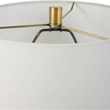 Kendari Table Lamp by Uttermost in natural, brass. Made from rope, iron, fabric, rattan in a modern style.