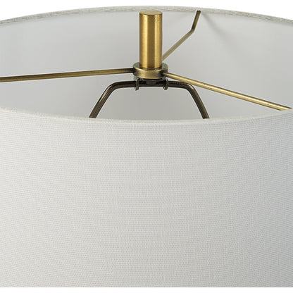 Kaimana Buffet Lamp by Uttermost in seafoam green, brass. Made from ceramic, iron, fabric in a modern style.