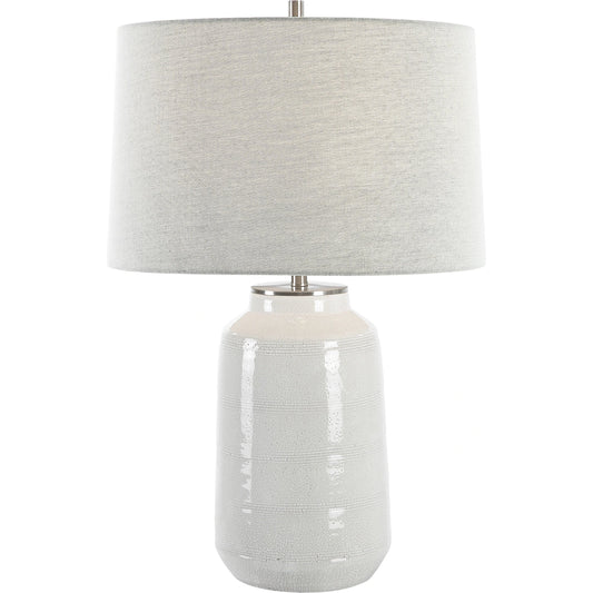 Odawa Table Lamp by Uttermost in off-white. Made from steel, ceramic, fabric in a modern style.