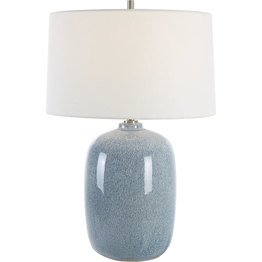 Jubilee Table Lamp by Uttermost in sky blue, cobalt. Made from steel, ceramic, fabric in a modern style.