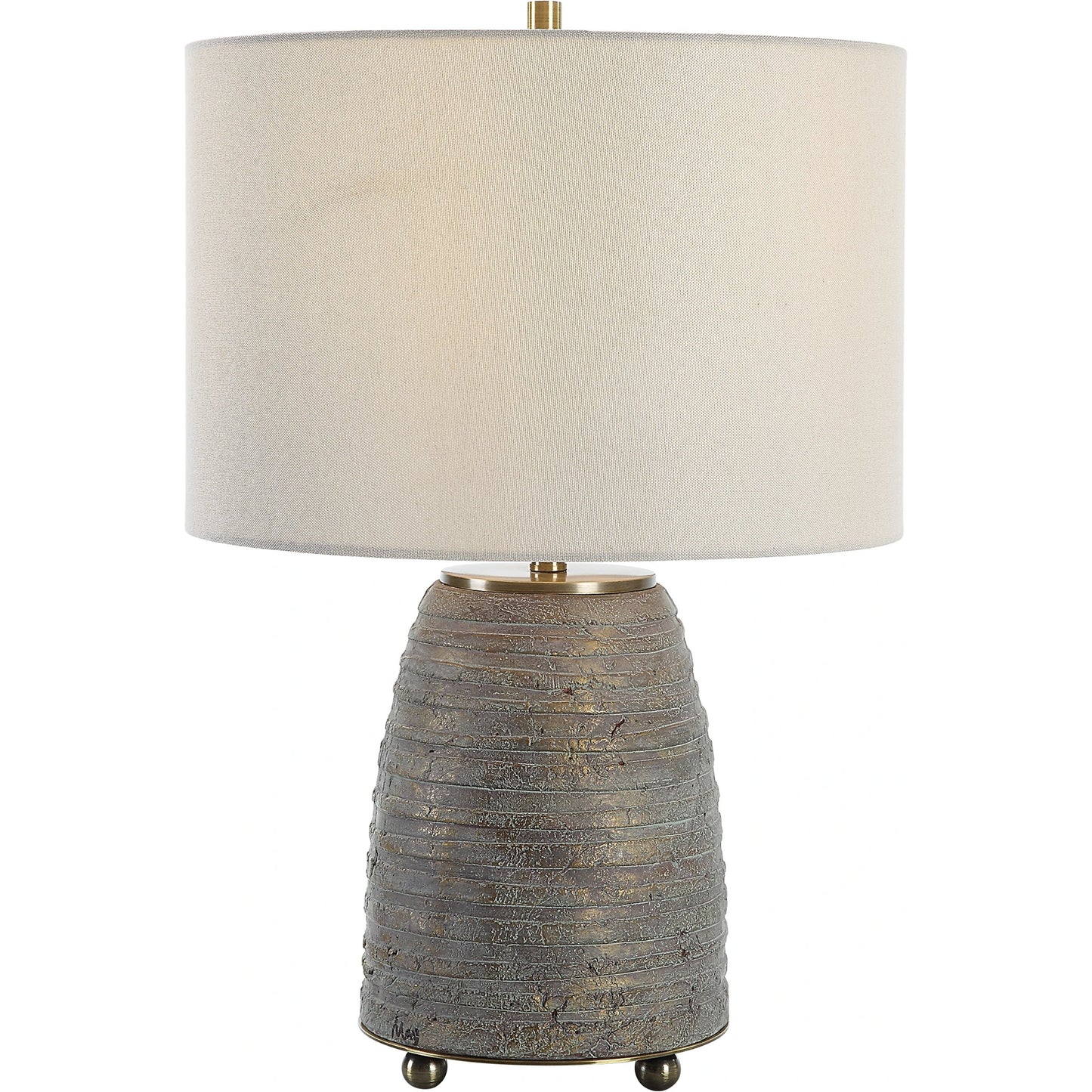 001 SI-2146880 | Primary Silo | Gorda Ceramic Table Lamp by Uttermost in bronze. Made from steel, ceramic, fabric in a modern style.