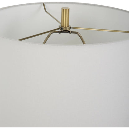 Helena Slender Table Lamp by Uttermost in brass. Made from ceramic, crystal, iron, fabric in a modern style.