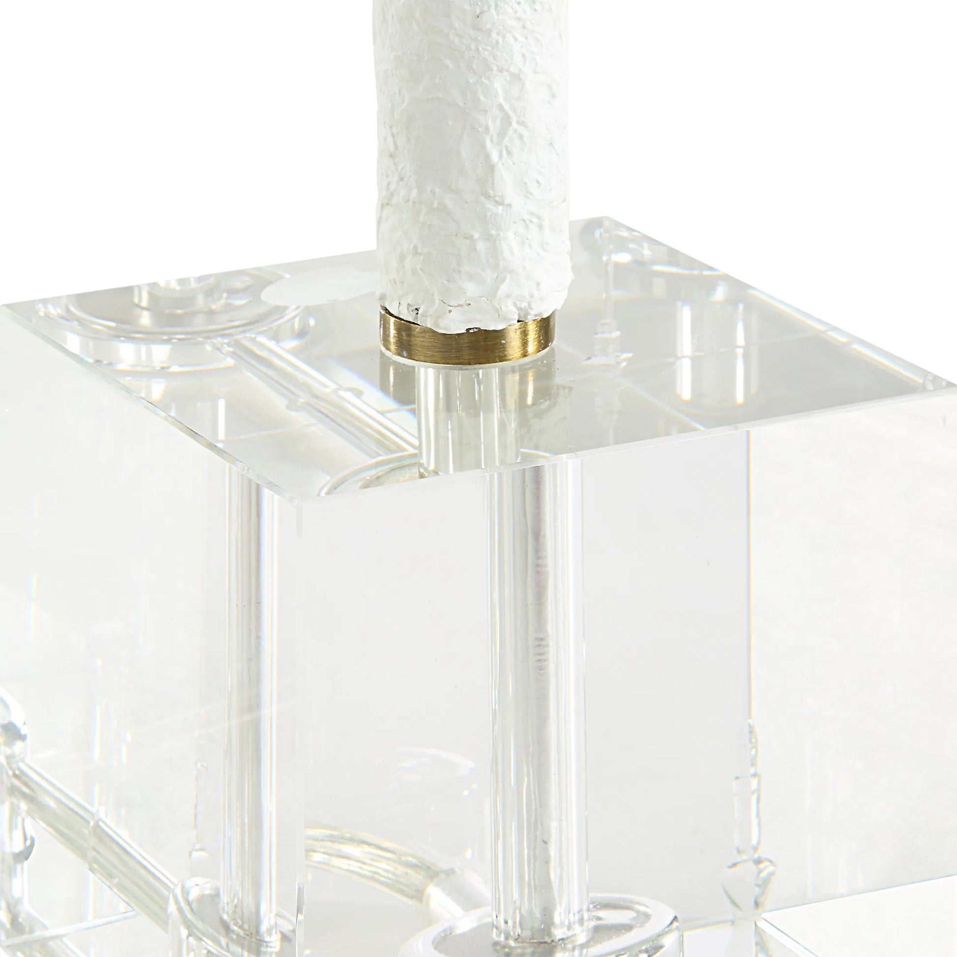 Helena Slender Table Lamp by Uttermost in brass. Made from ceramic, crystal, iron, fabric in a modern style.