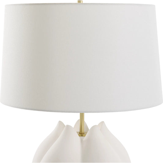 In Bloom Table Lamp by Uttermost in brass. Made from porcelain, fabric, steel in a transitional style.