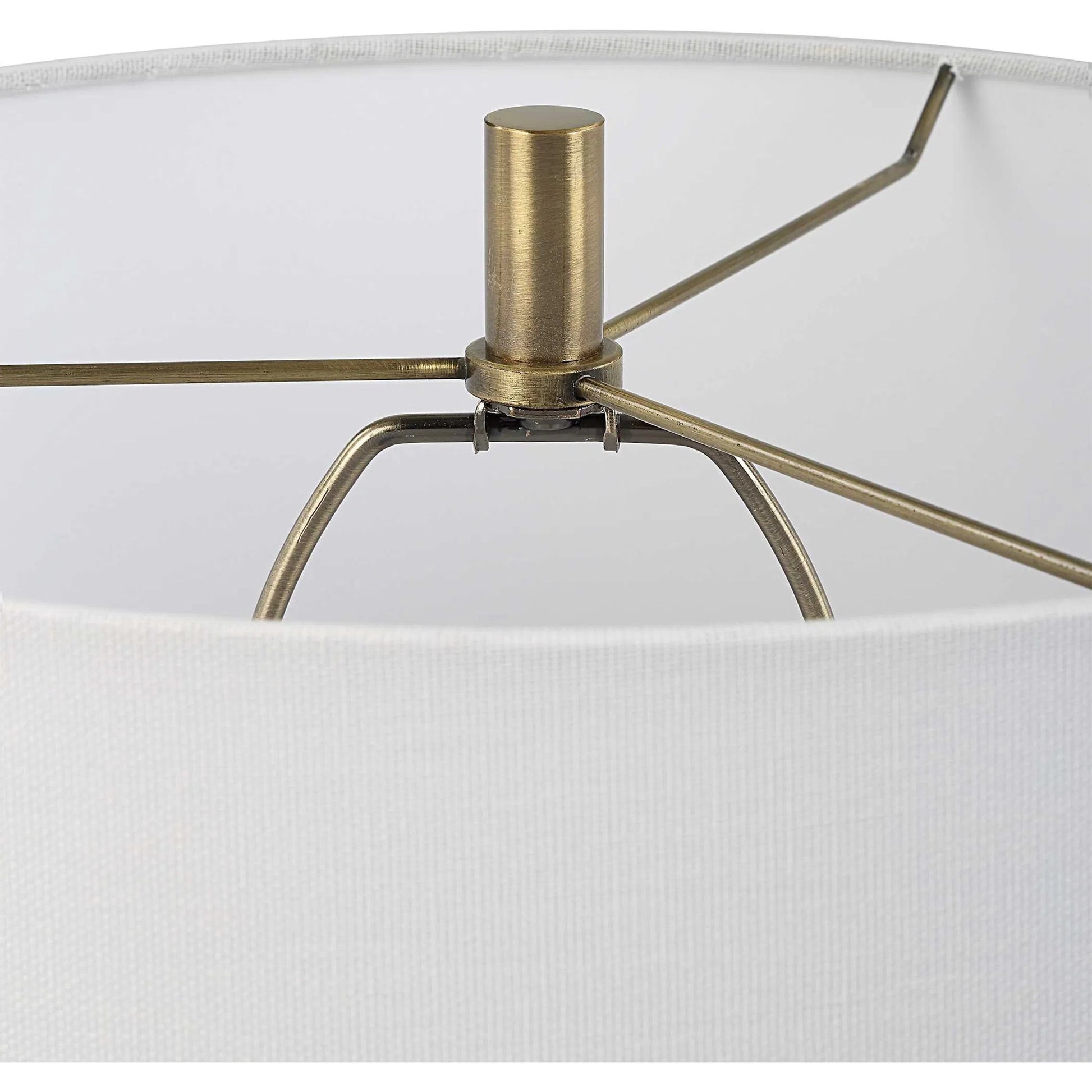 Remy Table Lamp by Uttermost in dark navy. Made from ceramic, iron, fabric, acrylic in a eclectic & global style.