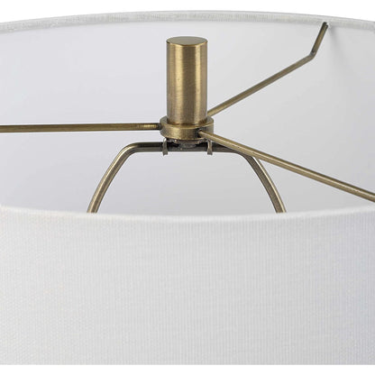 Remy Table Lamp by Uttermost in dark navy. Made from ceramic, iron, fabric, acrylic in a eclectic & global style.