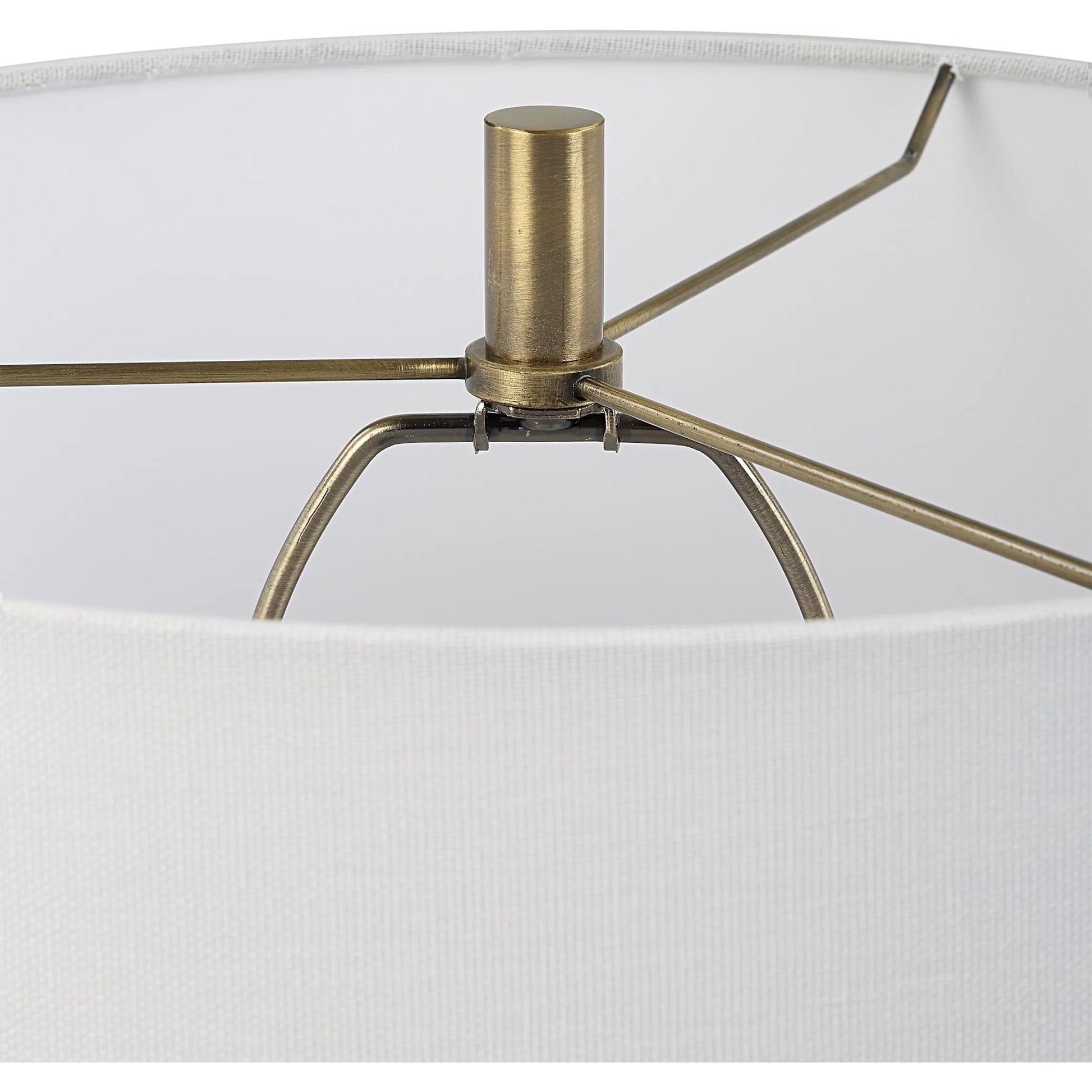 Remy Table Lamp by Uttermost in dark navy. Made from ceramic, iron, fabric, acrylic in a eclectic & global style.