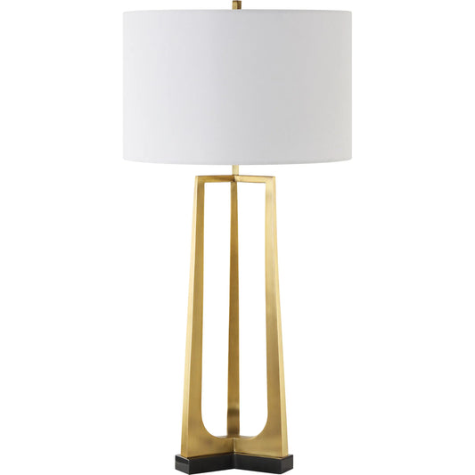 Crossroads Table Lamp by Uttermost in brass. Made from iron, marble, fabric in a unique style.