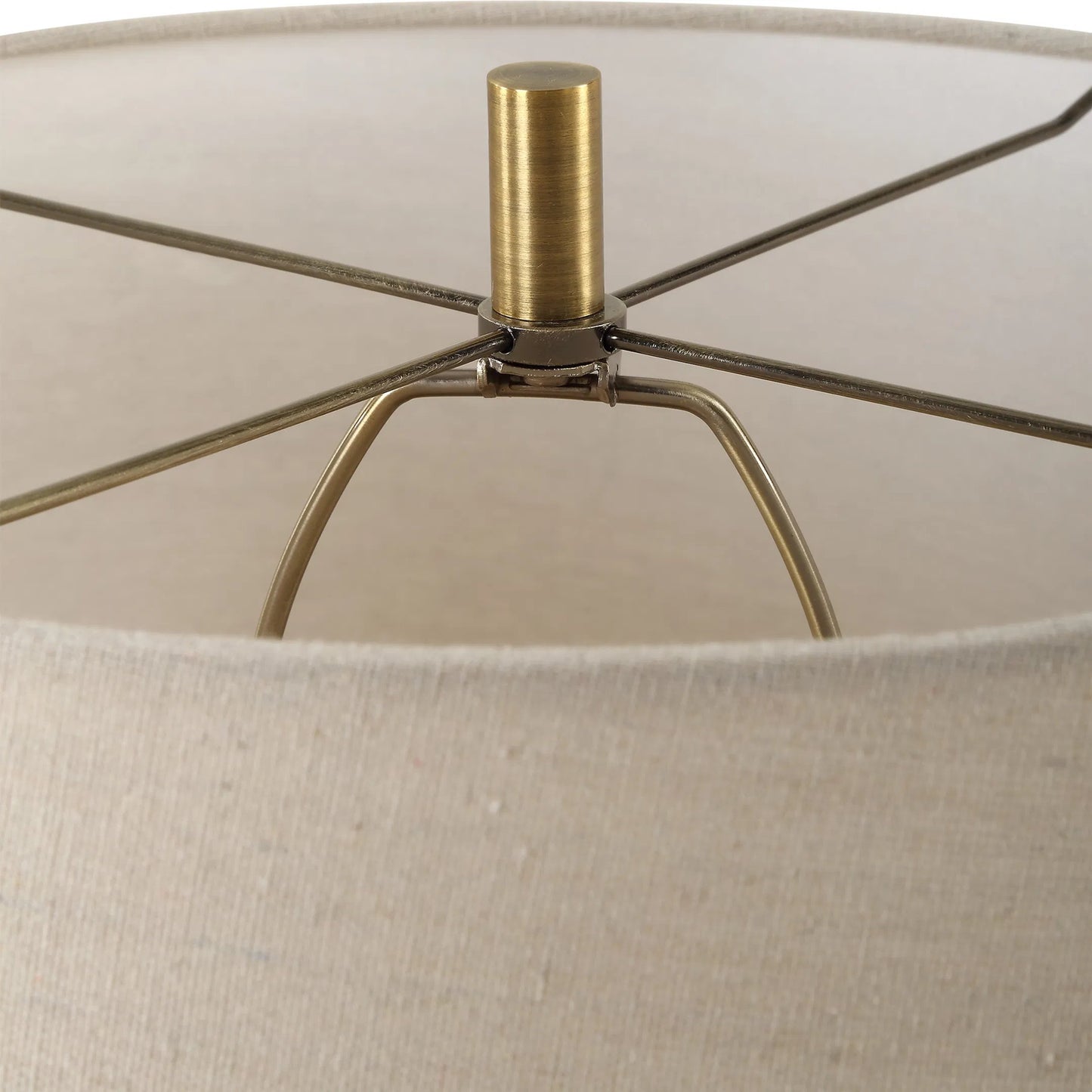 002 SI-2262383 | Closeup | Urbino Aged Terracotta Table Lamp by Uttermost in brass. Made from steel, terracotta with antique, fabri in a traditional style.