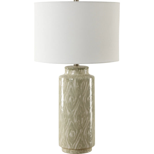 Laurel Sage Ceramic Table Lamp by Uttermost in white. Made from ceramic, fabric, metal in a unique style.