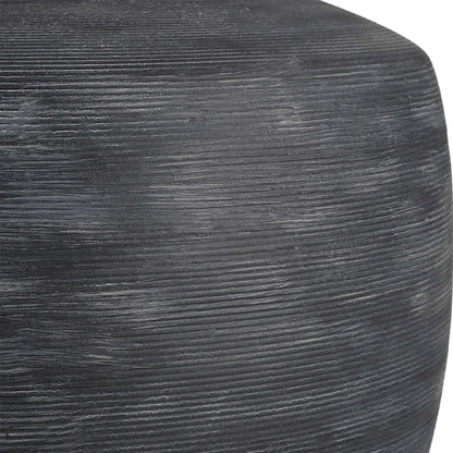 Graphite Ribbed Table Lamp by Uttermost in brass. Made from ceramic, fabric, metal in a unique style.