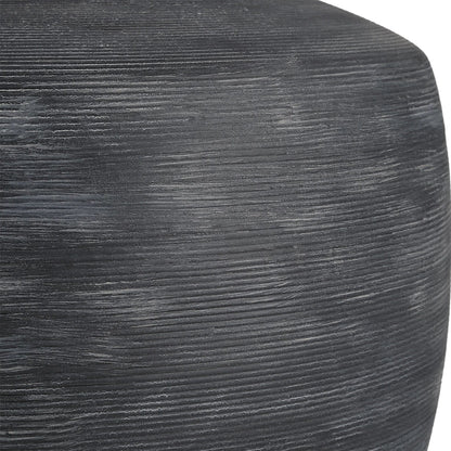 Graphite Ribbed Table Lamp by Uttermost in brass. Made from ceramic, fabric, metal in a unique style.