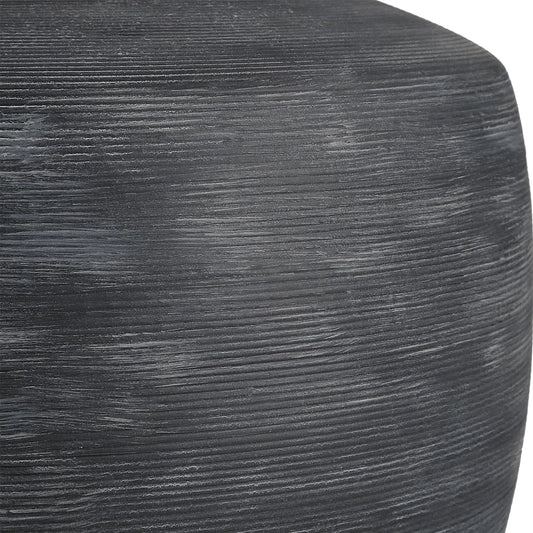 Graphite Ribbed Table Lamp by Uttermost in brass. Made from ceramic, fabric, metal in a unique style.