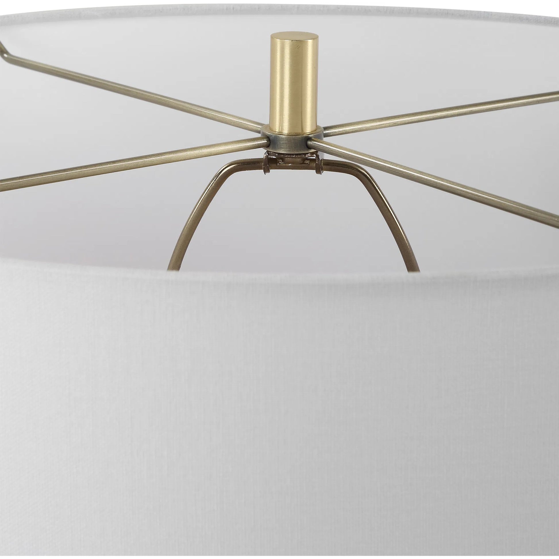 Saylor Table Lamp by Uttermost in brass. Made from cermaic, crystal, metal, fabric in a modern style.