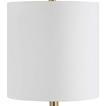 Lautoka Buffet Lamp by Uttermost in brass. Made from steel, rattan, fabric in a transitional style.