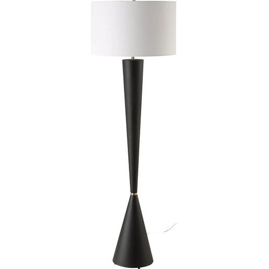 Layla Tapered Floor Lamp by Uttermost in brass. Made from iron, fabric in a unique style.