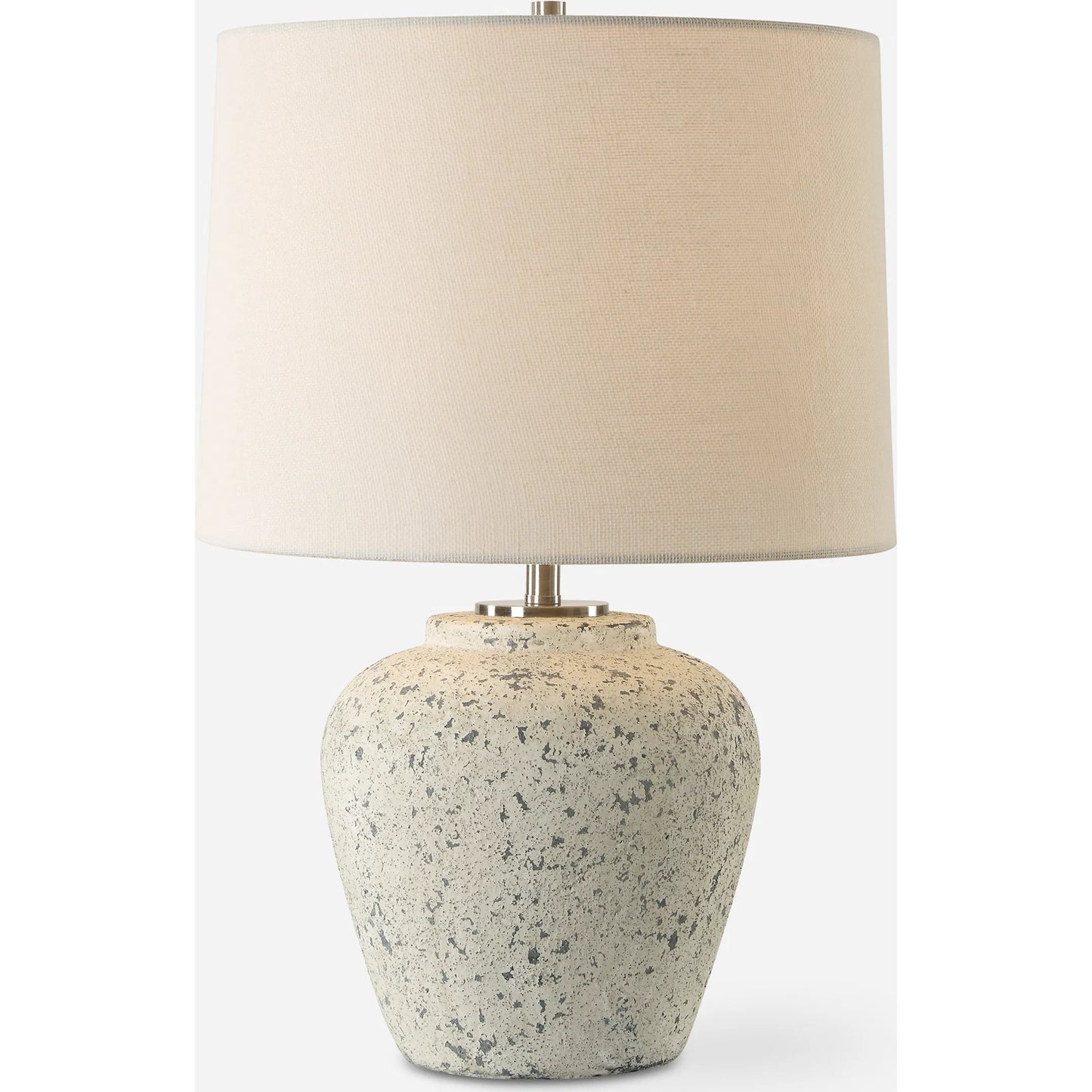 000 SI-2262406 | Primary Silo | Rupture Table Lamp by Uttermost in nickel. Made from steel, ceramic, fabric in a modern style.
