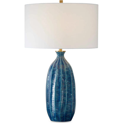 Bixby Table Lamp by Uttermost in brass. Made from ceramic, fabric, metal in a eclectic & global style.