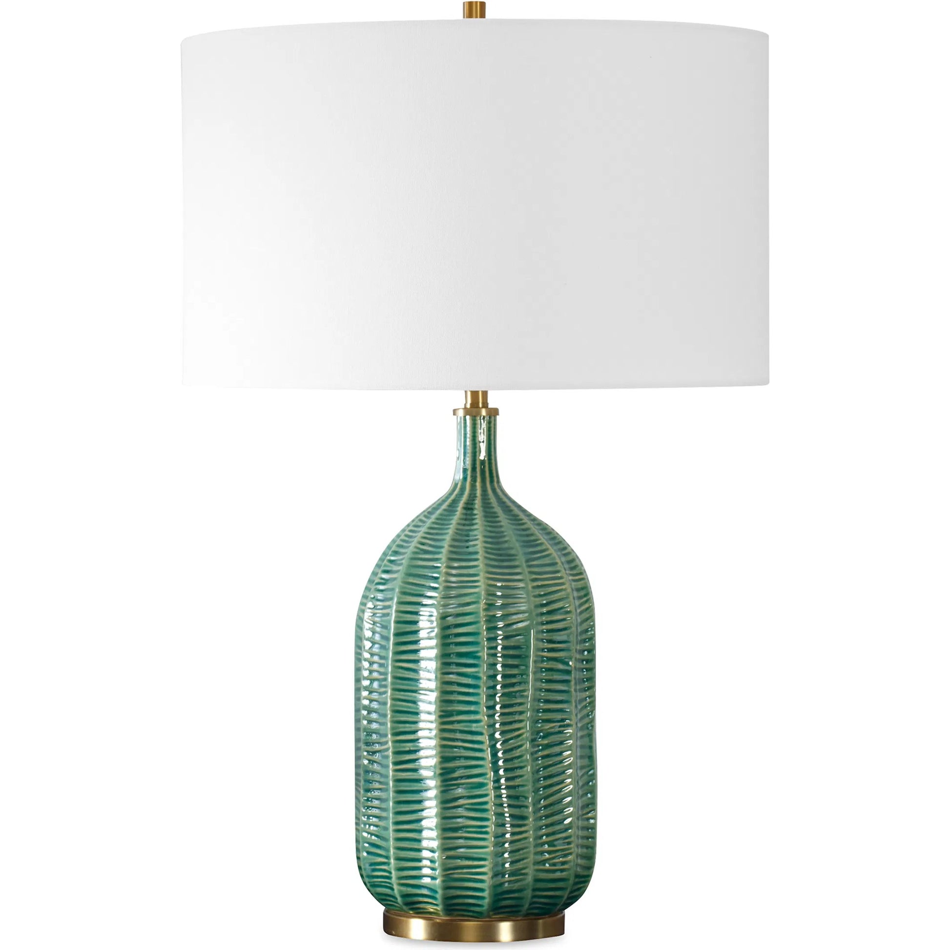 Bixby Table Lamp by Uttermost in brass. Made from ceramic, fabric, metal in a eclectic & global style.
