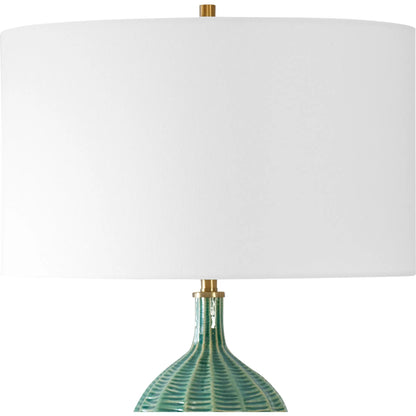 Bixby Table Lamp by Uttermost in brass. Made from ceramic, fabric, metal in a eclectic & global style.