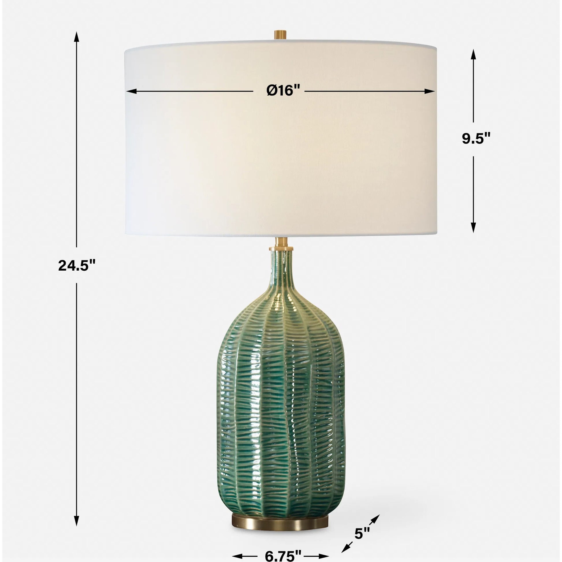 Bixby Table Lamp by Uttermost in brass. Made from ceramic, fabric, metal in a eclectic & global style.