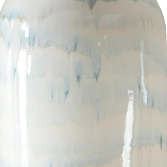 Arden Glaze Table Lamp by Uttermost in nickel. Made from ceramic, fabric, metal in a unique style.
