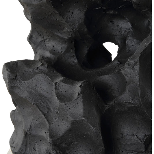 Basalt Table Lamp by Uttermost in brass. Made from steel, crystal, fabric, faux resin in a unique style.