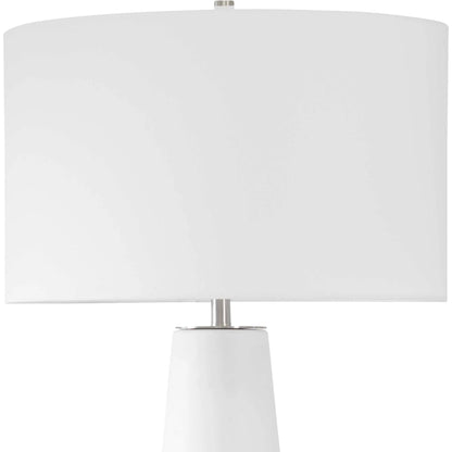 Santino Crackled Table Lamp by Uttermost in nickel. Made from ceramic, fabric, metal in a transitional style.
