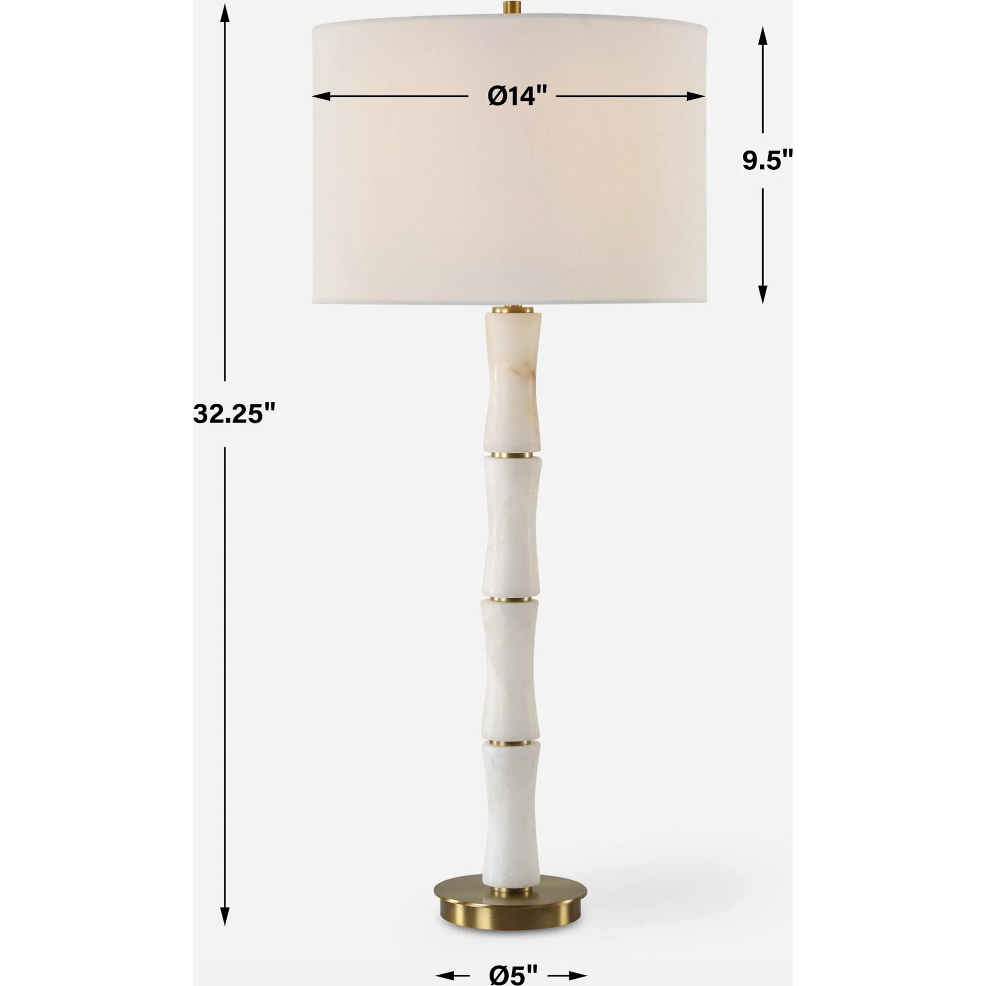 Unify Alabaster Table Lamp by Uttermost in brass. Made from alabaster, iron, fabric in a modern style.