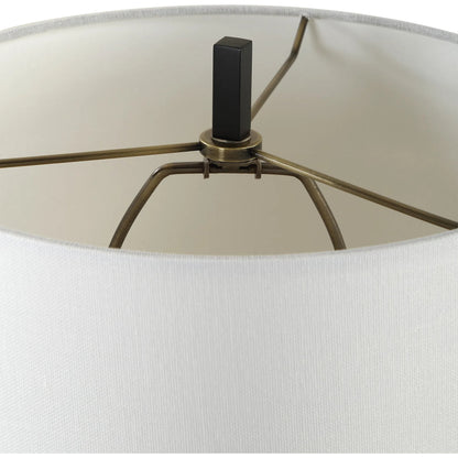 Hightower Buffet Lamp by Uttermost in brass. Made from marble, iron, resin, fabric in a modern style.