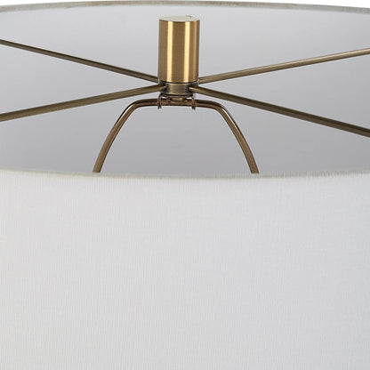 Malaga Table Lamp by Uttermost in bronze. Made from ceramic, iron, fabric in a traditional style.