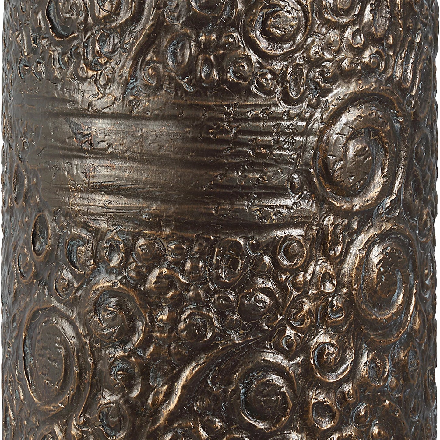 006 SI-2262398 | Closeup | Malaga Table Lamp by Uttermost in bronze. Made from ceramic, iron, fabric in a traditional style.