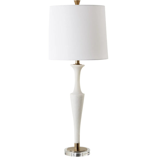 Colette Table Lamp by Uttermost in brass. Made from iron, rice stone, linen in a unique style.
