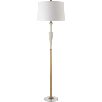 Colette Floor Lamp by Uttermost in brass. Made from iron, crystal, fabric, rice stone in a transitional style.