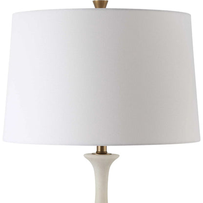 Colette Floor Lamp by Uttermost in brass. Made from iron, crystal, fabric, rice stone in a transitional style.