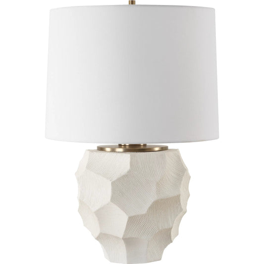 On Edge Chalk Table Lamp by Uttermost in brass. Made from metal, ceramic, linen in a unique style.