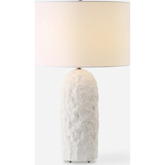 Vieste Table Lamp by Uttermost in brass. Made from metal, sandstone, linen in a unique style.