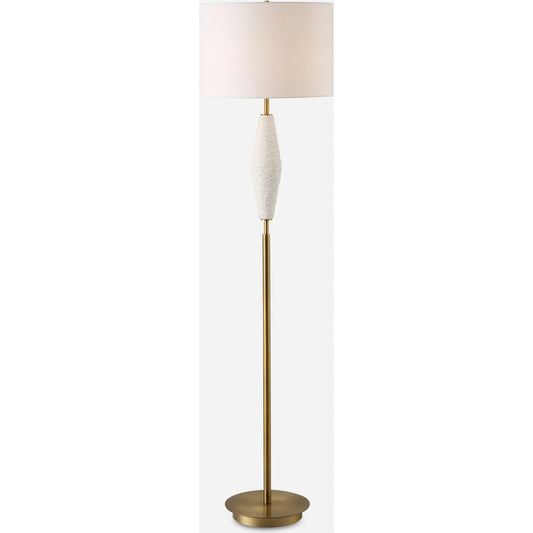 Quite the Buzz Floor Lamp by Uttermost in brass. Made from iron, ceramic, fabric in a unique style.
