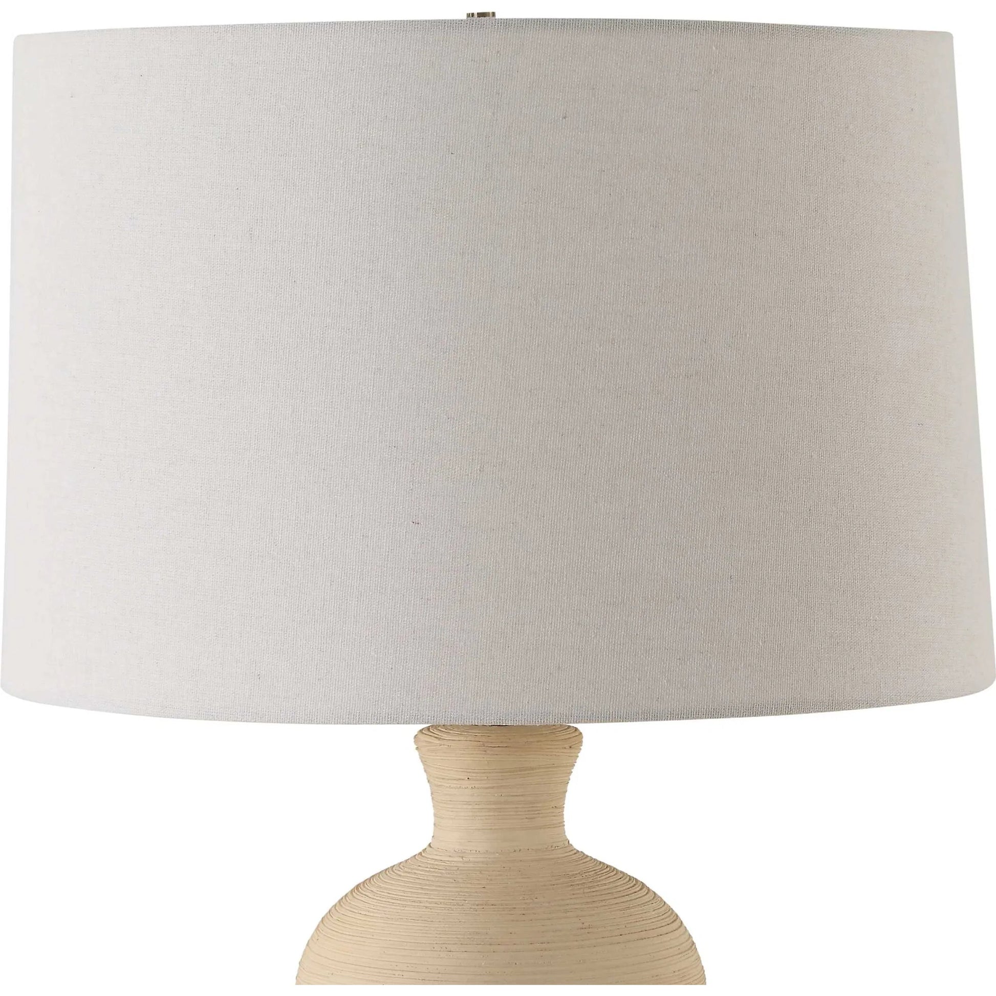 Pueblo Fired Clay Table Lamp by Uttermost in brass. Made from ceramic, metal, fabric in a transitional style.