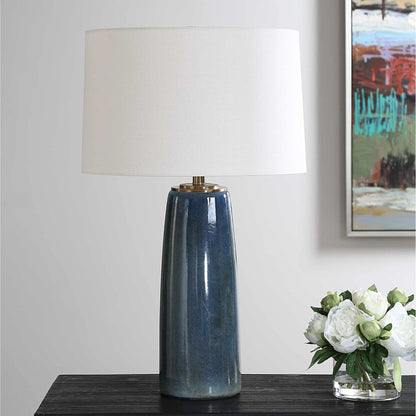 Submerged Table Lamp by Uttermost in brass. Made from iron, ceramic, fabric in a eclectic & global style.