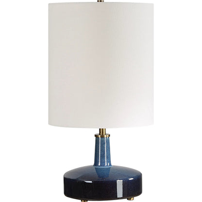 Abyss Table Lamp by Uttermost in brass. Made from iron, ceramic, fabric in a modern style.
