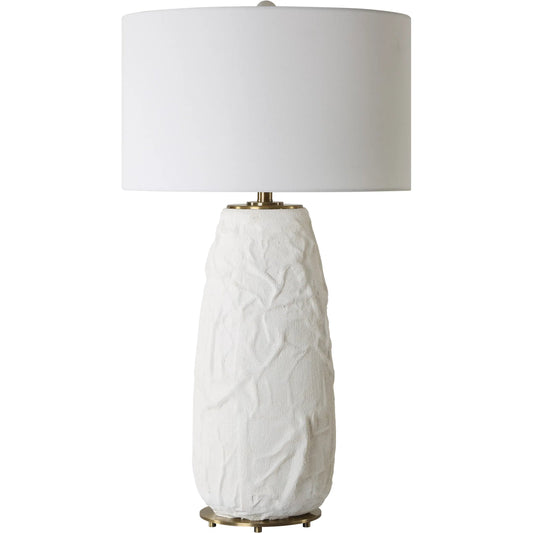 Vida Table Lamp by Uttermost in brass. Made from steel, ceramic, fabric in a unique style.
