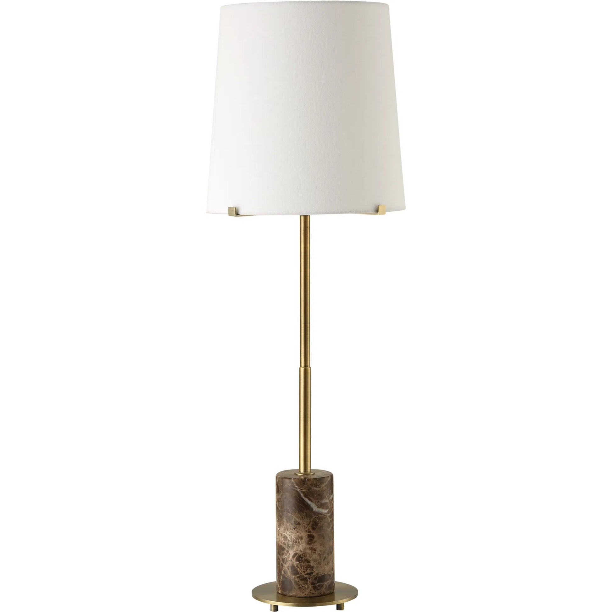 Sepia Buffet Lamp by Uttermost in brass. Made from steel, marble in a modern style.