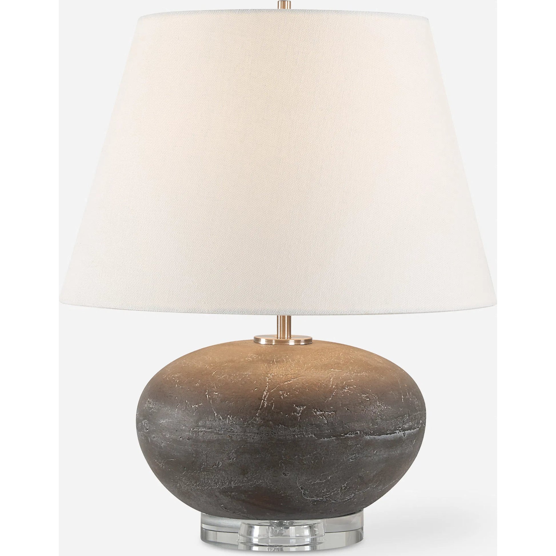 Beckley Table Lamp by Uttermost in bronze. Made from steel, crystal, ceramic, fabric in a modern style.