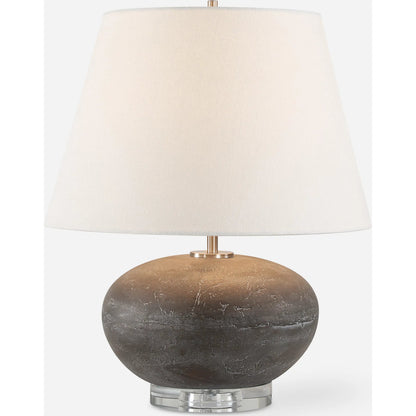 Beckley Table Lamp by Uttermost in bronze. Made from steel, crystal, ceramic, fabric in a modern style.