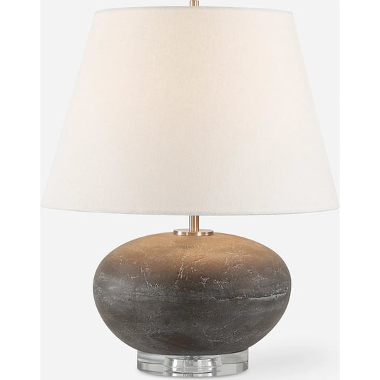 Beckley Table Lamp by Uttermost in bronze. Made from steel, crystal, ceramic, fabric in a unique style.