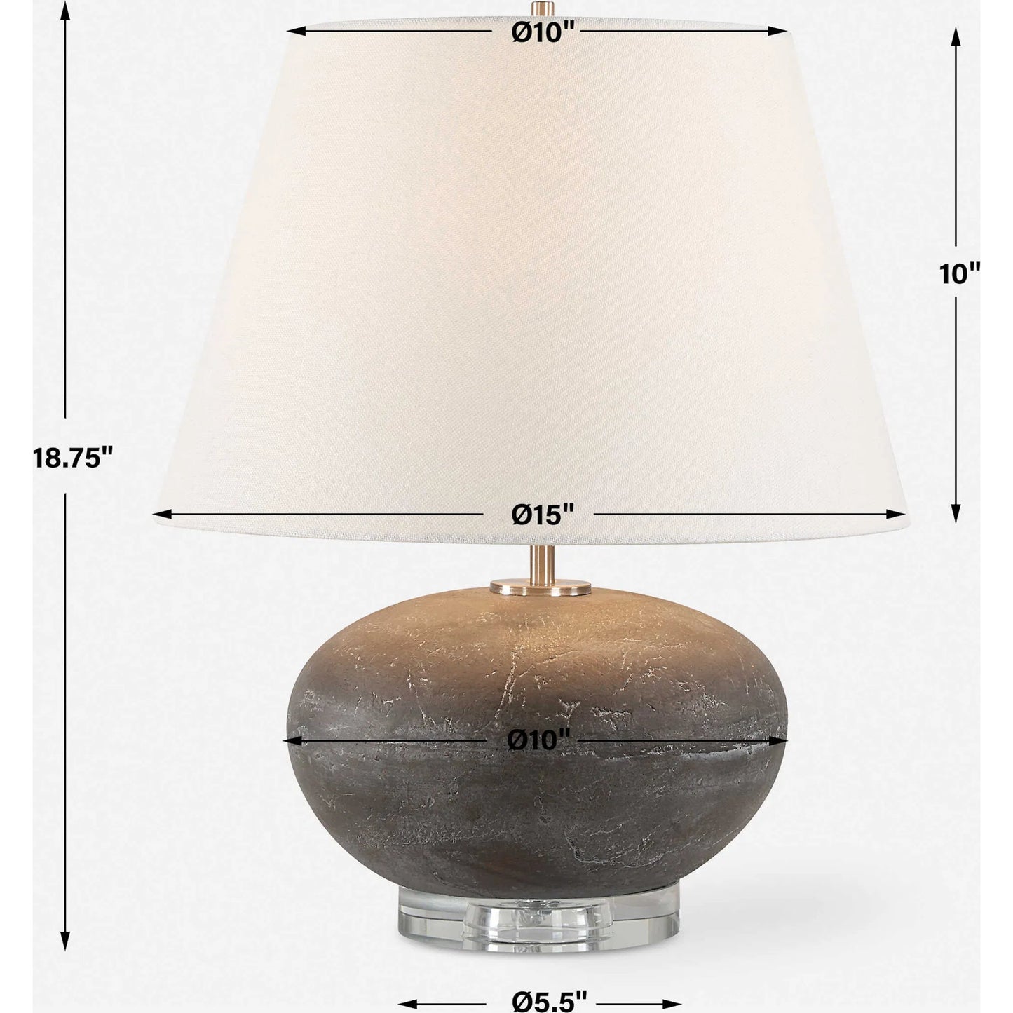 014 SI-2262459 | Additional Silo | Beckley Table Lamp by Uttermost in bronze. Made from steel, crystal, ceramic, fabric in a modern style.