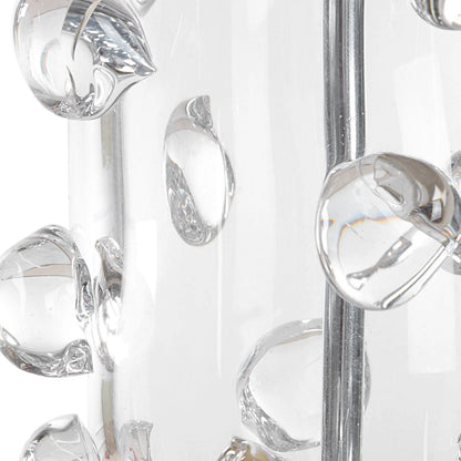 Aura Clear Glass Table Lamp by Uttermost in brass. Made from glass, iron, fabric in a modern style.
