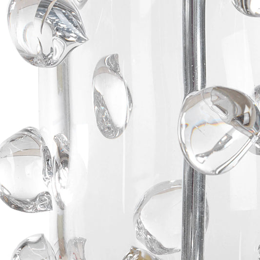 Aura Clear Glass Table Lamp by Uttermost in brass. Made from glass, iron, fabric in a unique style.